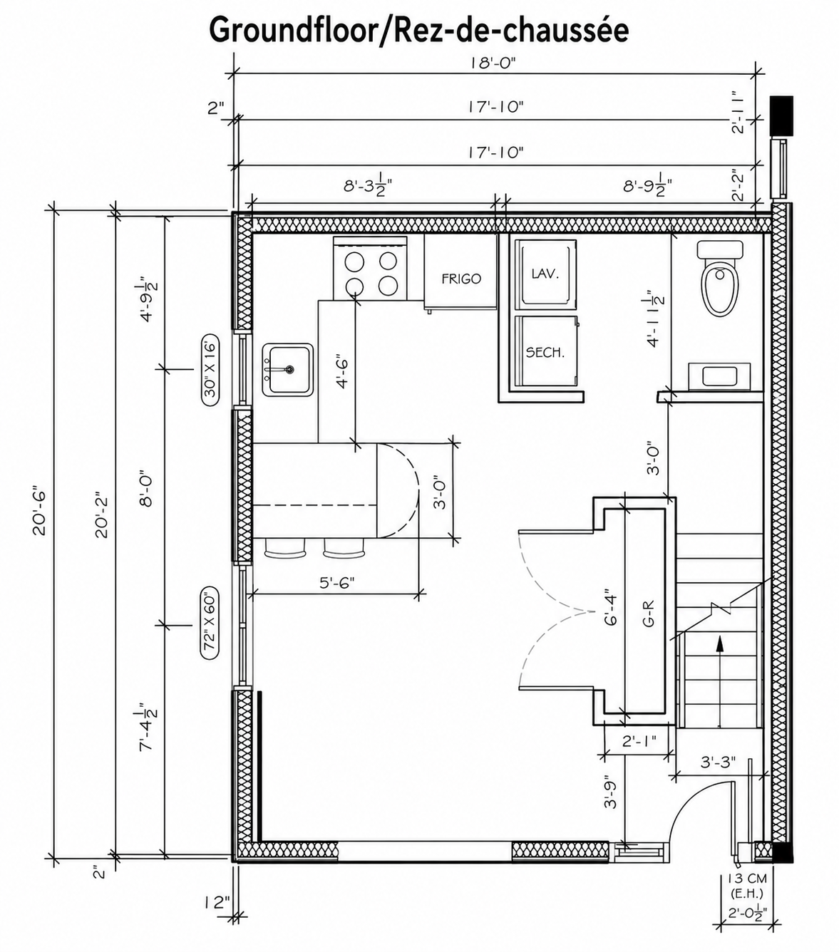 Ground floor plan for 21C rue Duquesne